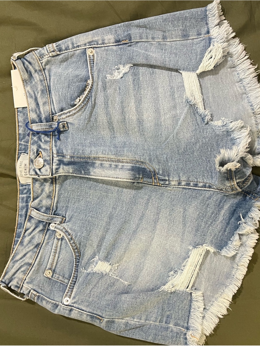 Love Tree Light Wash Distressed Denim Cutoff Shorts